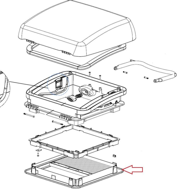 Dometic Micro Heki Binnenkader 23-42 met Hor