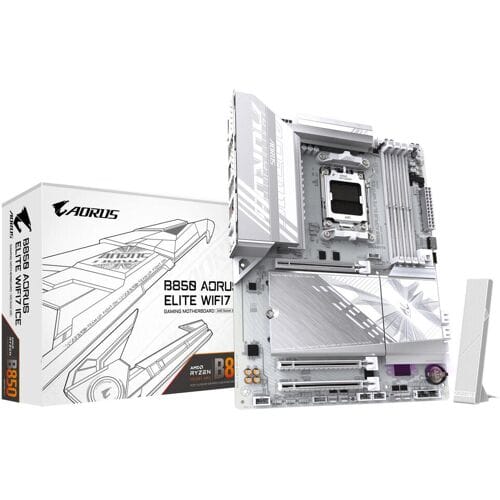 Gigabyte B850 A ELITE WF7 ICE Moederbord Socket AMD AM5 Vormfactor ATX Moederbord chipset AMD® B850