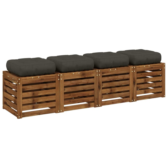 vidaXL - 4-Piece - Zitkussens - VIANEN - 4 - pcs - 100% - Polyester - Antraciet