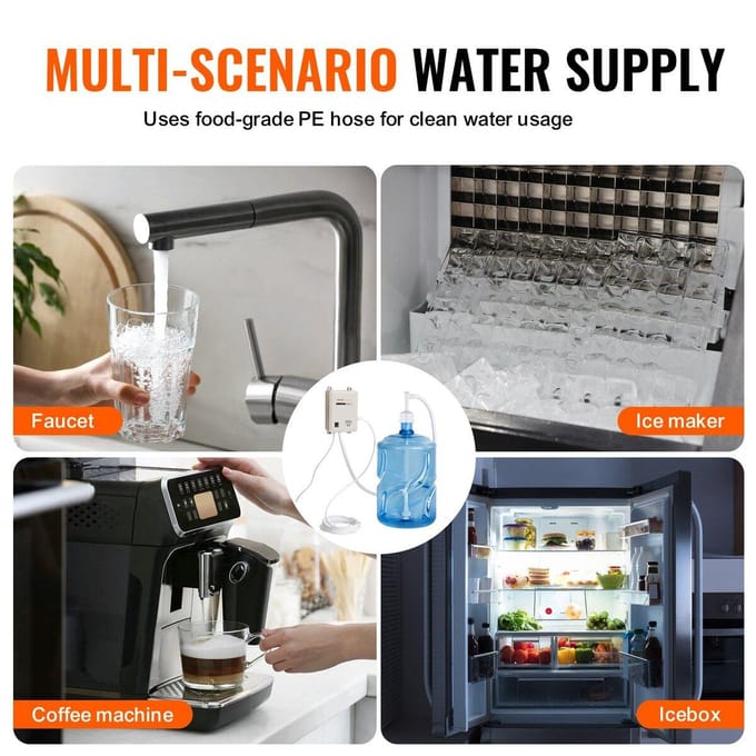 Système de pompe pour bouteille d'eau 1 Gal/min 40 Psi Pompe distributeur d'eau avec tuyau PE de 20 pieds