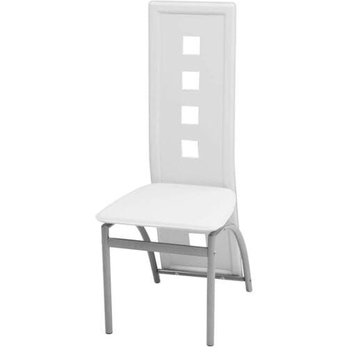 vidaXL - Eetkamerstoelen - 6 - st - kunstleer - wit