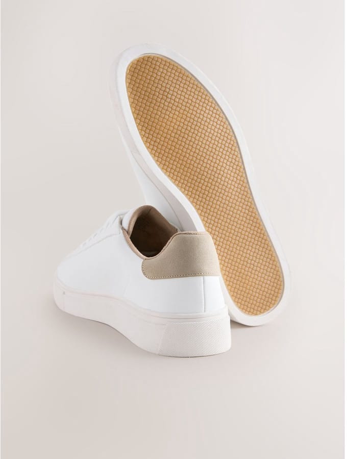 Next - Heren - Lange smart-casual sneakers - Wit