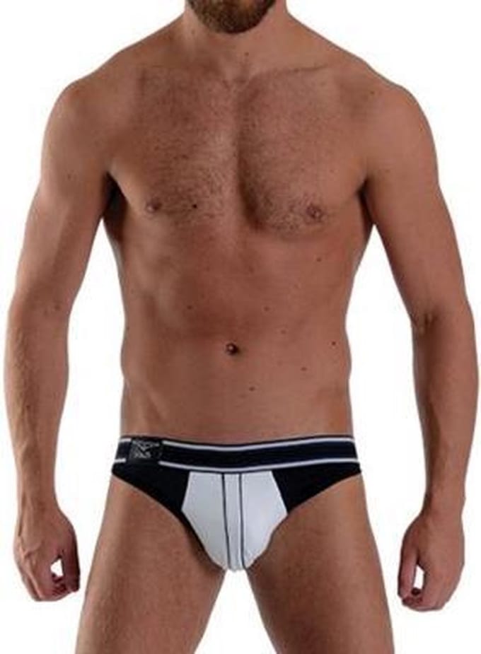 Mister B Manhattan Jockstrap Underwear with Push Up System White/Black