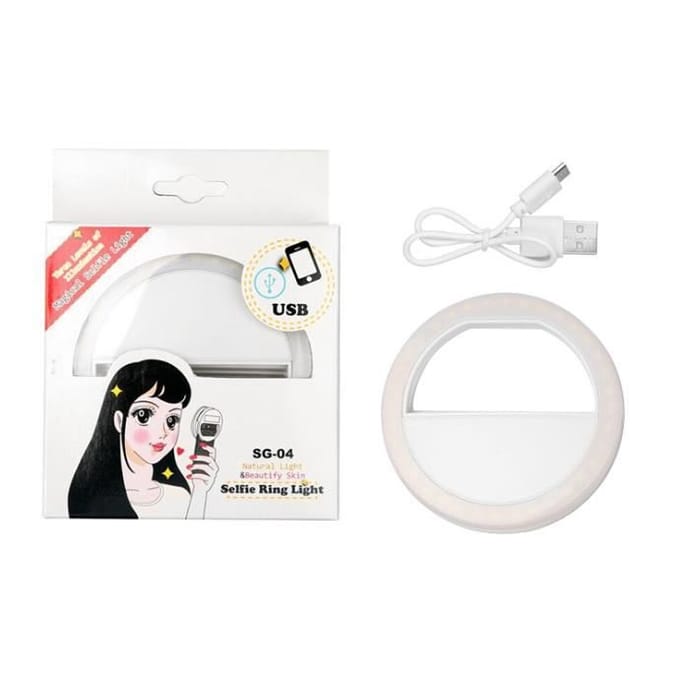Verstelbare Ringlamp Selfie Ring Light - Wit - Merk: Selfie Ringlicht