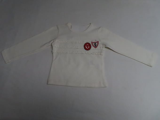 Tshirt met lange mouw - Meisje - Creme - Ruches - 2 jaar 92