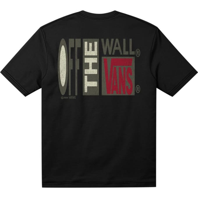 Vans Stretch T-Shirt Met Stack Back-Print, Zwart