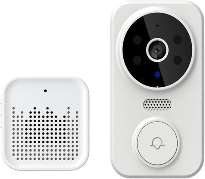 Videodeurbel Camera - Slimme Intercom - Huisbeveiliging Thuiskomst - HD Beeld Nachtzicht - 120 Graden Kijkhoek - Wit