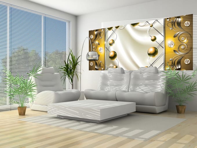 Yellow Diamond Abstract Modern Photo Wallcovering