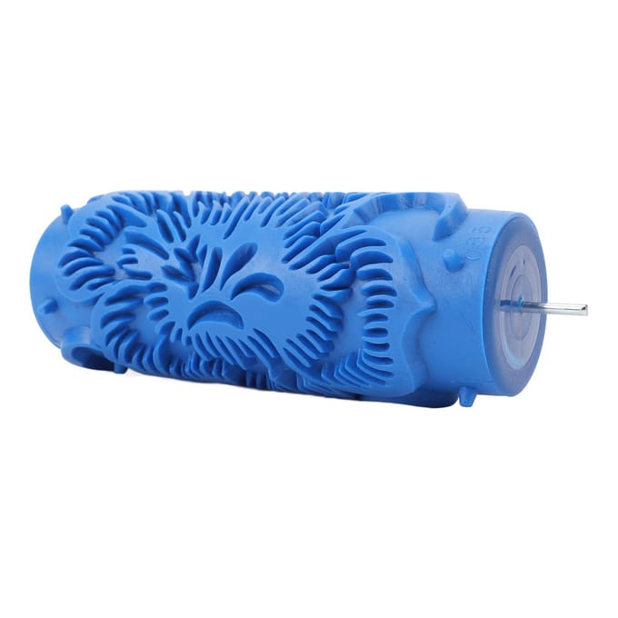 5 inch Patroon Verfroller Verf Kunstgereedschap Herbruikbaar Wasbaar Textuur Rubber Roller voor Muur blue