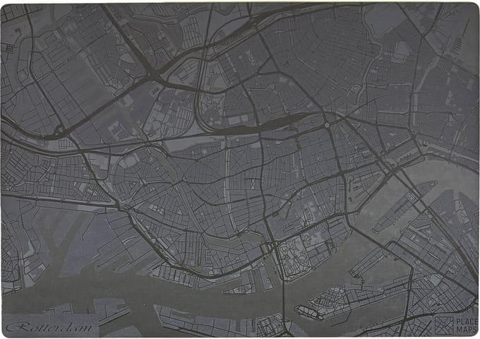Place Maps Placemat Skyline Kopenhagen - Nyhavn - Kunstleer - Champagne - 1 Stuk