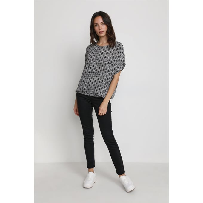 Blouse met lange mouwen Regular fit Black/Chalk/Rose Fan Print black multi