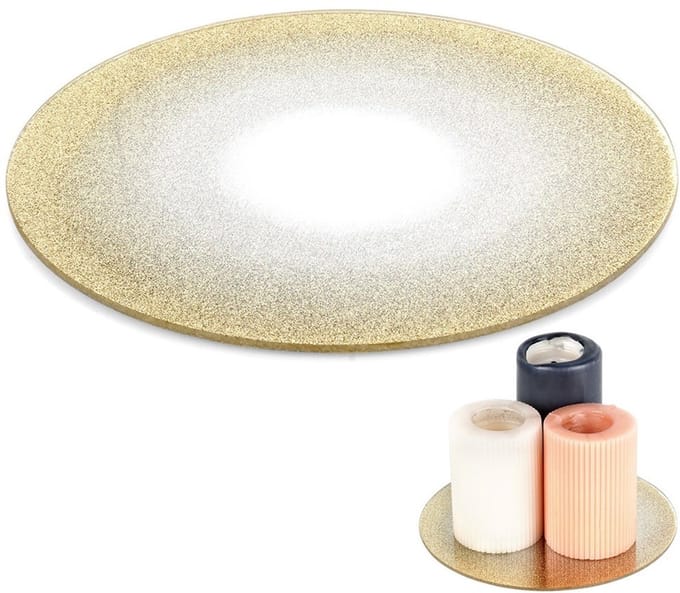 Vilde - Lustrerende Decoratieve Schotel - 20cm - Glazen - Gouden Glitter