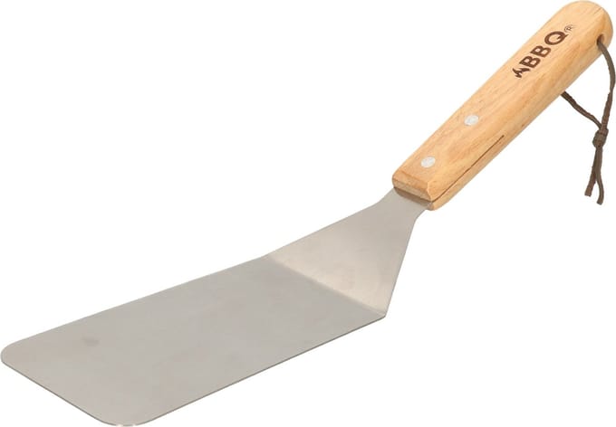 Elite BBQ/barbecue bakspatel - metaal/hout - 34 cm - Vlees/vis omdraaien gereedschap