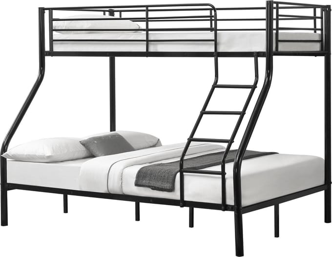 Metalen stapelbed kinderbed 210x147,5x168 cm zwart