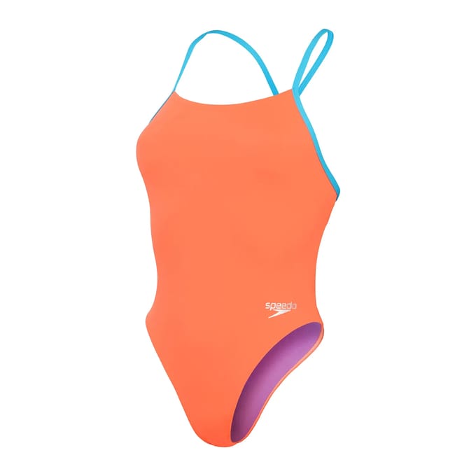 Dames zwempak uit 1 stuk Speedo End+ Solid Tie Back