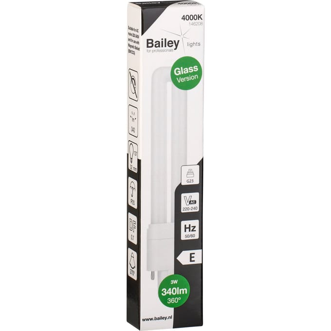 Bailey Led Pl Glas G23 3W 4000K 340Lm Retrofit Lamp - 146208