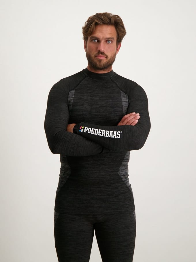 Poederbaas Thermoshirt Longsleeve Technical - Heren - Zwart - Maat S