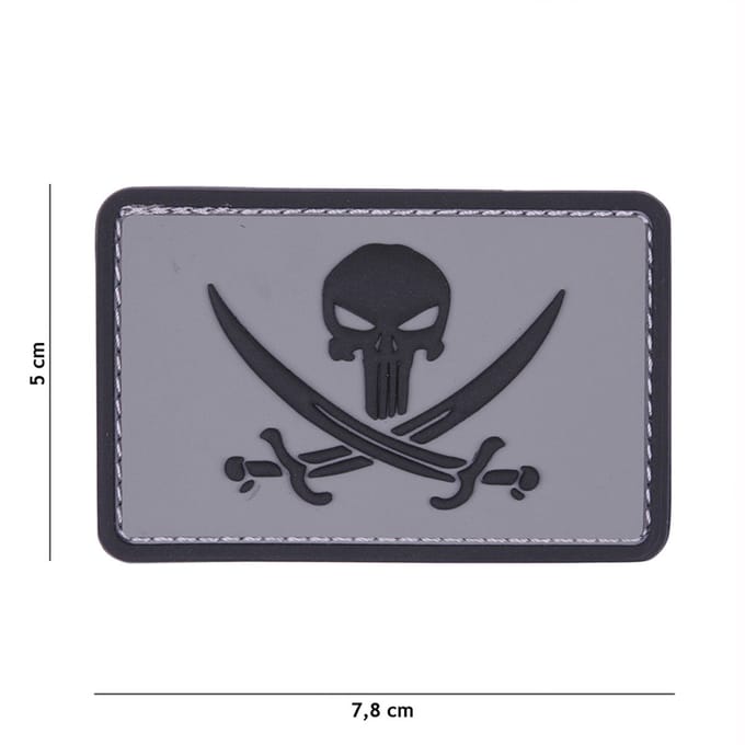Punisher Pirate Patch | Black-Grey | 101Inc
