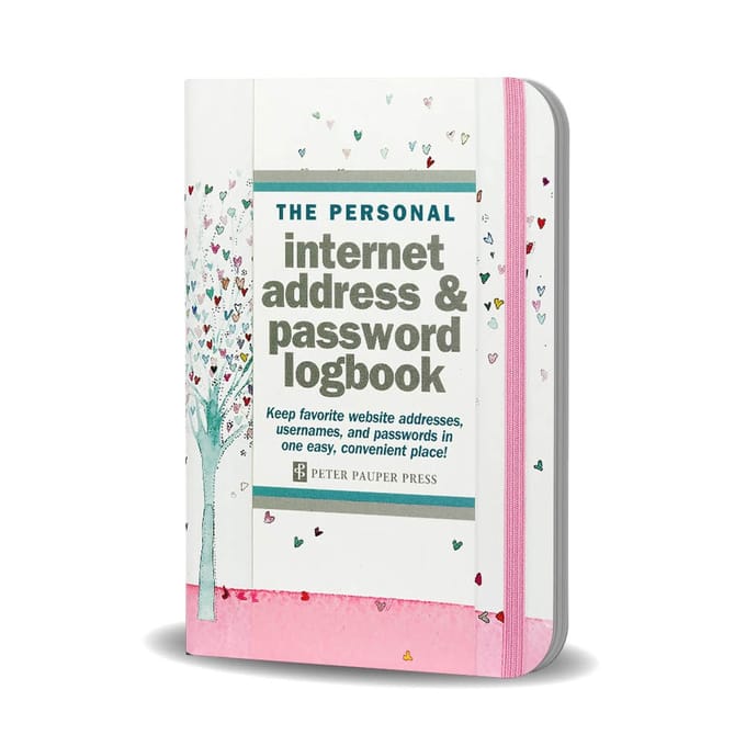 Logbook Internet address & Password Peter Pauper Tree of Hearts