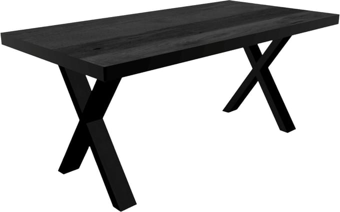 Eettafel Xavier rechthoekig 200cm zwart duurzaam mangohout langwerpig eetkamertafel hout