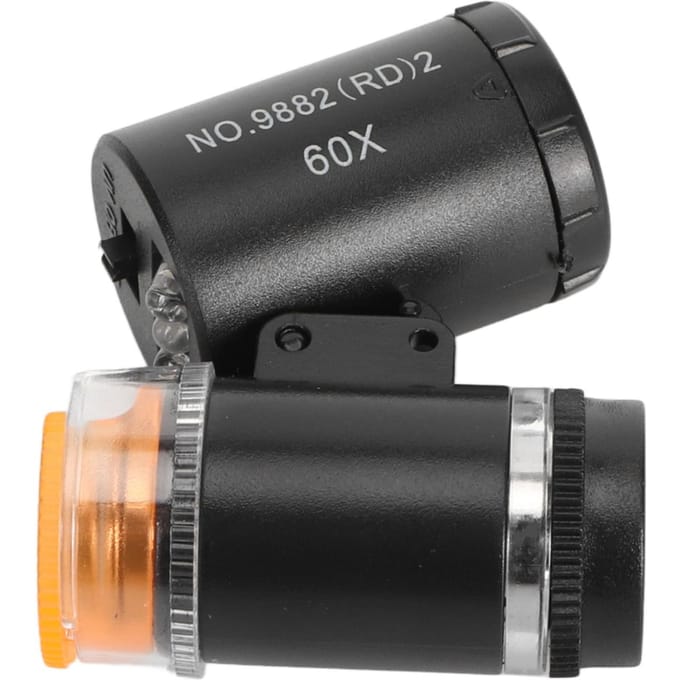 Mini 60X LED Microscoop met UV Geld Detector Verstelbare Lichthoek Zakmicroscoop Vergrootglas voor Sieraden
