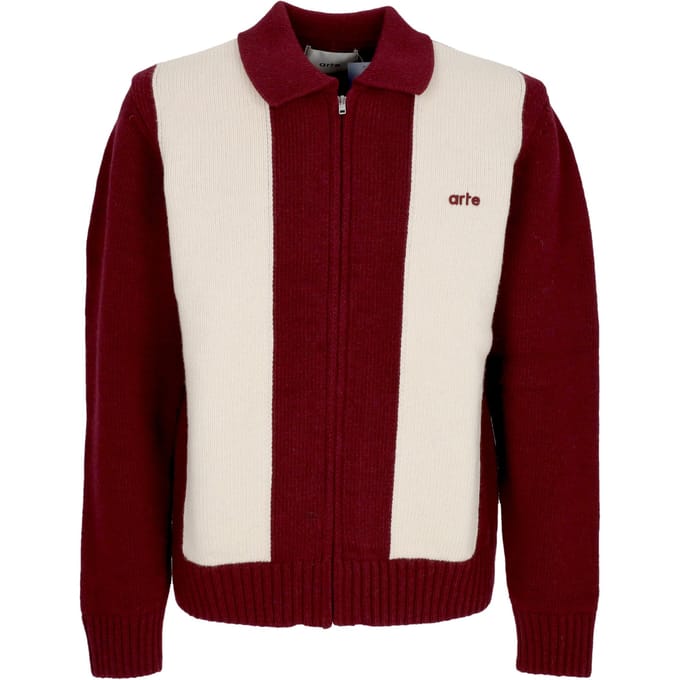 Cardigan Man Logo Cardigan Bordeaux/creme