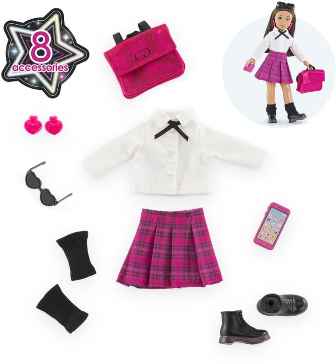 Corolle Girls Engelse student poppenkleren - mode accessoires set 28 cm.