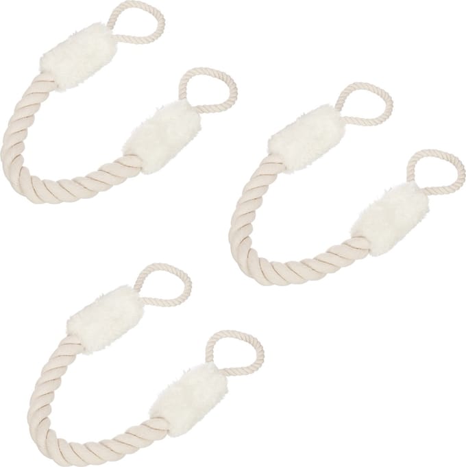 deurstopper touw set van 3 - deurklink - 60 cm - beige-wit