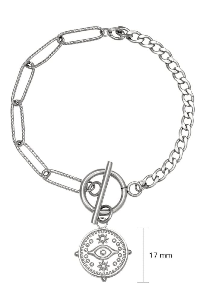 Yehwang - Dames armband - Locked Eye - Zilverkleurig - Stainless Steel
