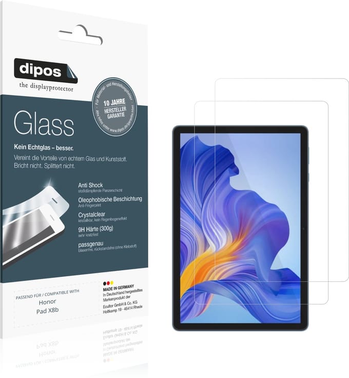 dipos – 2x Pantserfolie geschikt voor Honor Pad X8b | 9H Screenprotector