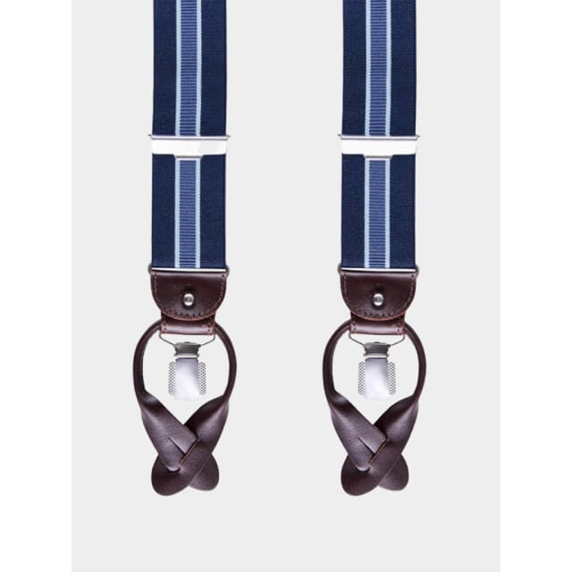 Profuomo Bretels braces luxe 36mm stripe navy pp1l00002b/410