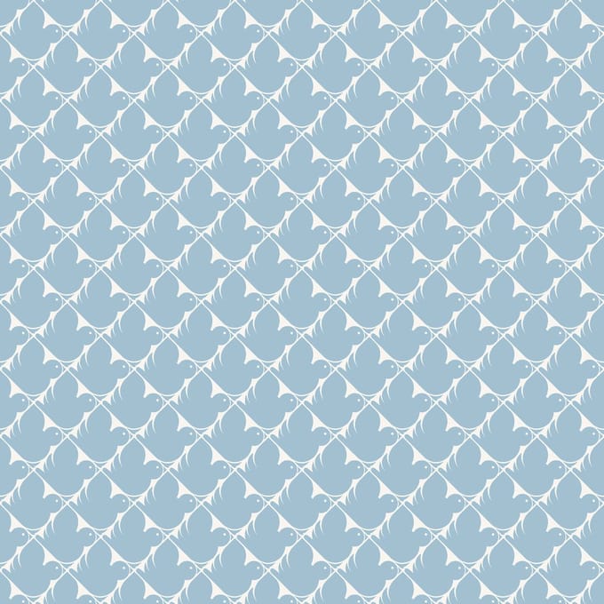 Boråstapeter Vliesbehang 4844 - New Heritage - Dieren Blauw - 53cm x 10.05m