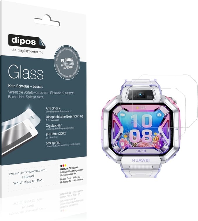 dipos – 2x Pantserfolie geschikt voor Huawei Watch Kids X1 Pro | 9H Screenprotector