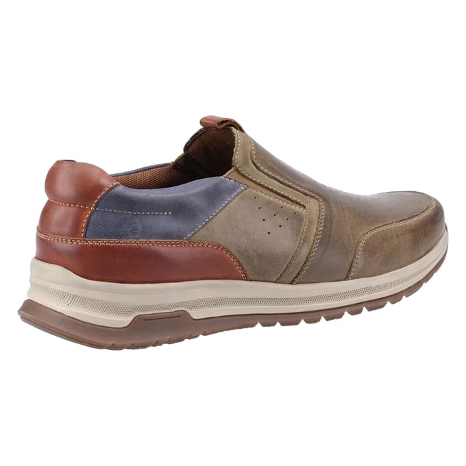 Hush Puppies Heren Cole lederen vrijetijdsschoenen (Khaki/Navy/Tan)