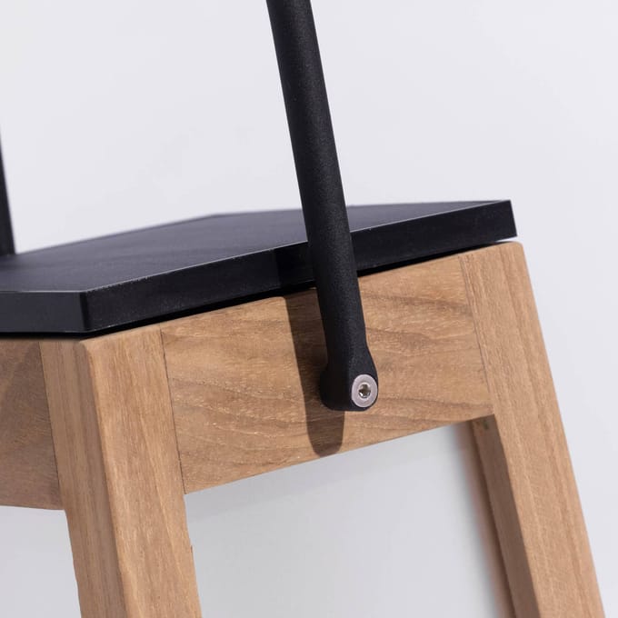 Les Jardins LED solarlantaarn Tecka draagbaar, teak 25 cm