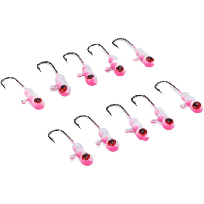 10 Pièces Jig de Pêche sur Glace Barbelé Hivers Leurres Jigging Mini Hameçon Accessoires Type Ligne white