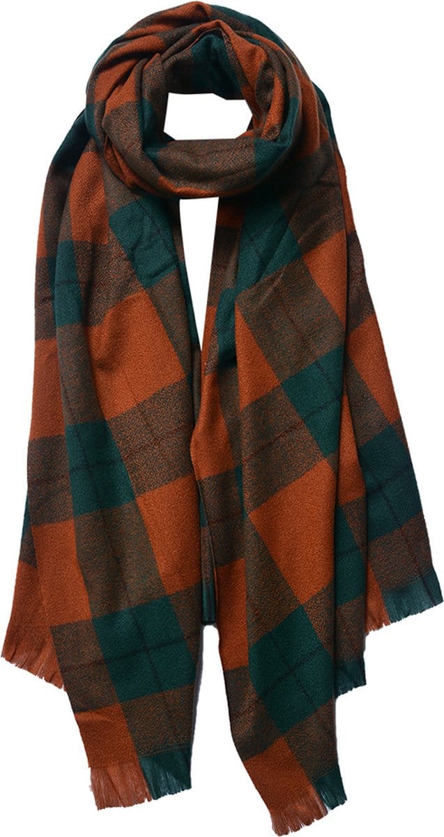 Juleeze Wintersjaal Dames 70x180 cm Groen Rood Polyester
