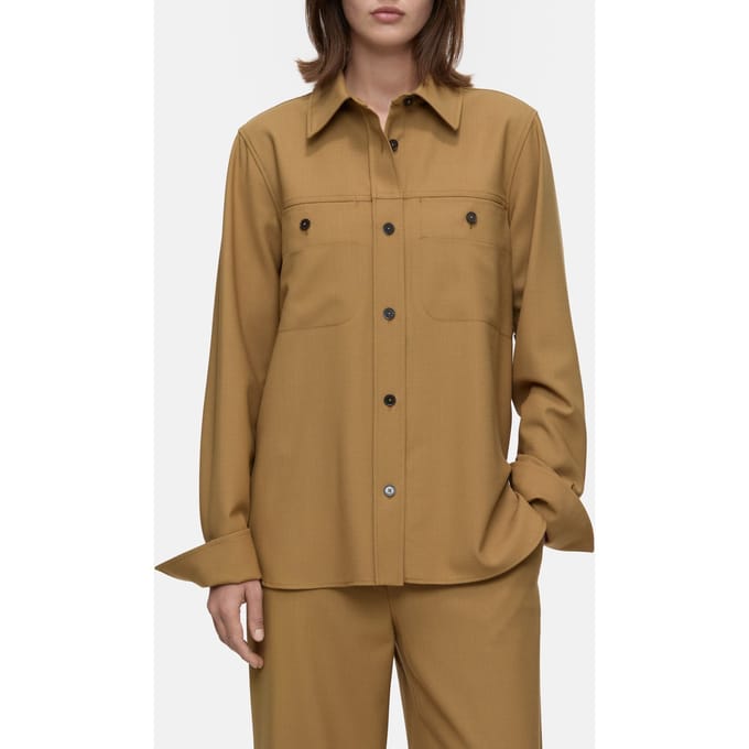 Closed Fitted Utility Shirt & Blouses Tullamore Brown Größe: L | Business hemden Outlet | Damen | Braun