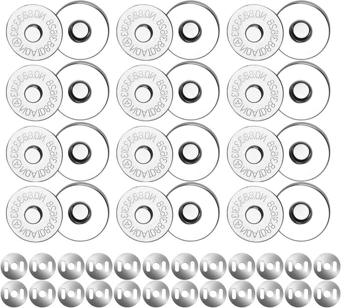 Magnetische drukknopen 14 mm, sluitingen voor tassen, portemonnees en jassen, set van 24