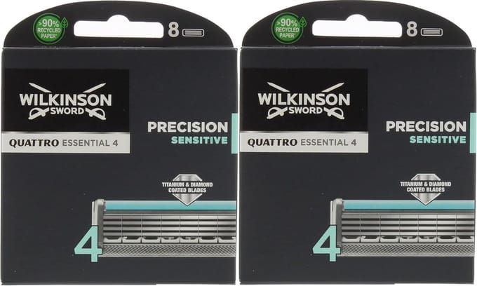 Sensitive Quattro Titanium Scheermesjes 16-pack voor een Comfortabele Scheerbeurt