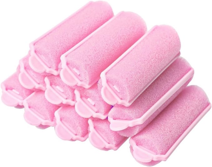 Haarrollers - Sponsrollers - Haar Krullen - Zacht Materiaal - 12 Stuks - Roze