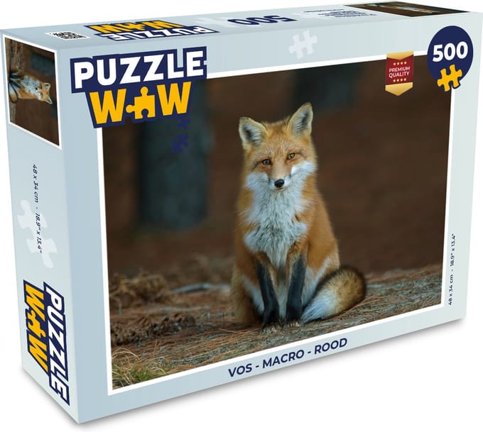 Puzzel Vos - Macro - Rood - Legpuzzel - Puzzel 500 stukjes