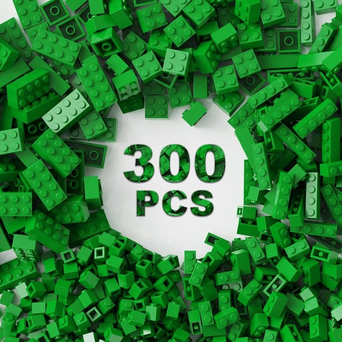 Bouwstenen set - Constructie speelgoed - Creatief bouwen - Compatibel met klassiekers - 300 stuks - Groen