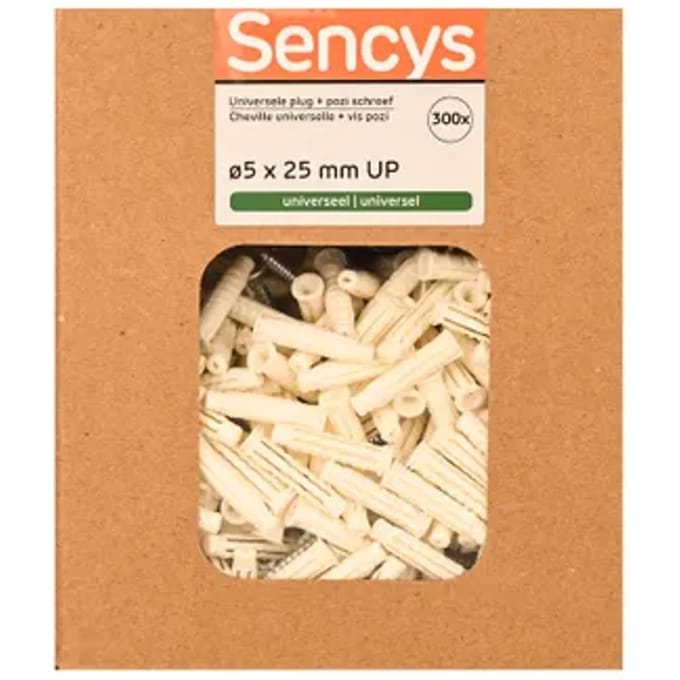 Sencys Universele Plug Nylon - Diam. 5x25mm - 300 Stuks