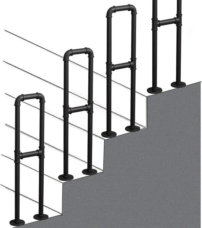 Leuning voor Trap - Trapleuning Handgreep - Veilig Traplopen - 200 Pond Belasting - 100 cm - Antraciet