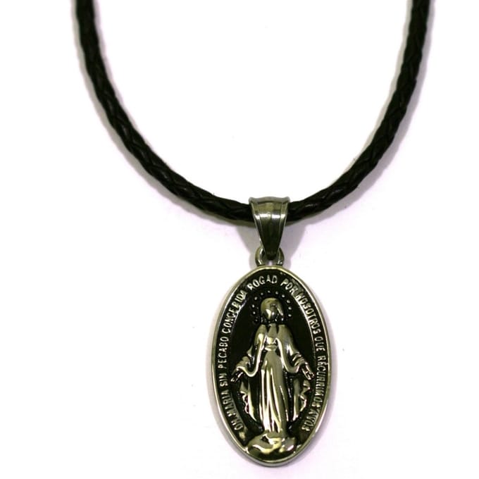 IbizaMen -leer gevlochten- edelstaal maria 80cm