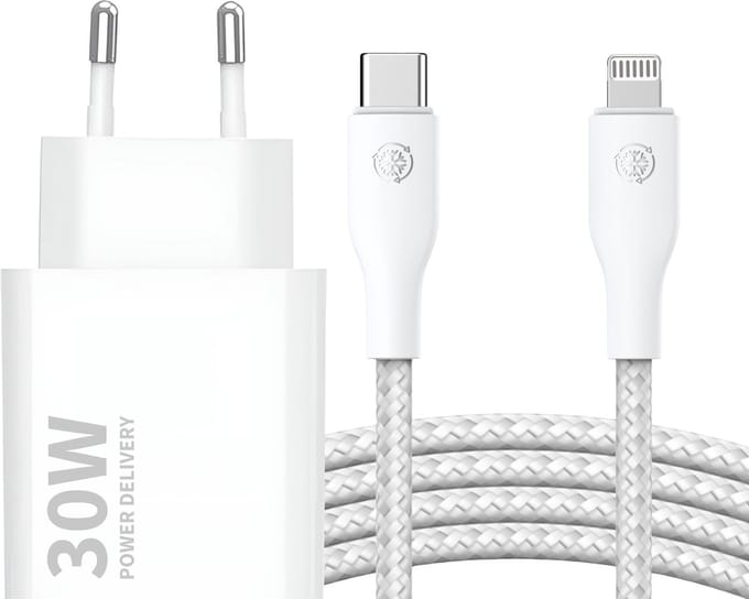 30w Snellader geschikt voor iPhone - Lightning naar usb-C - Oplaadkabel geschikt voor iPhone 14/13/12/11/X - 3 Meter