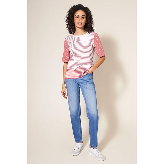 White Stuff Annabel Stripe Tee Pink Multi Taglia: 16 | Maglie Sportivi Outlet | Donna | Rosa