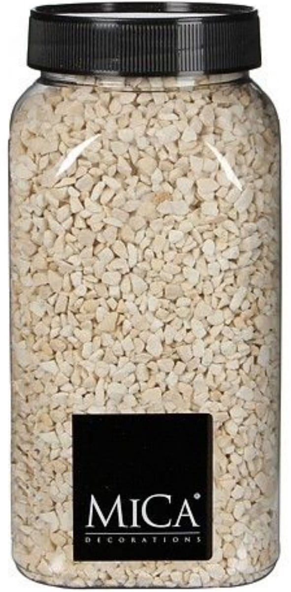 Mica Decorations decoratie stenen/granulaat - 650ml - creme - hobby steentjes