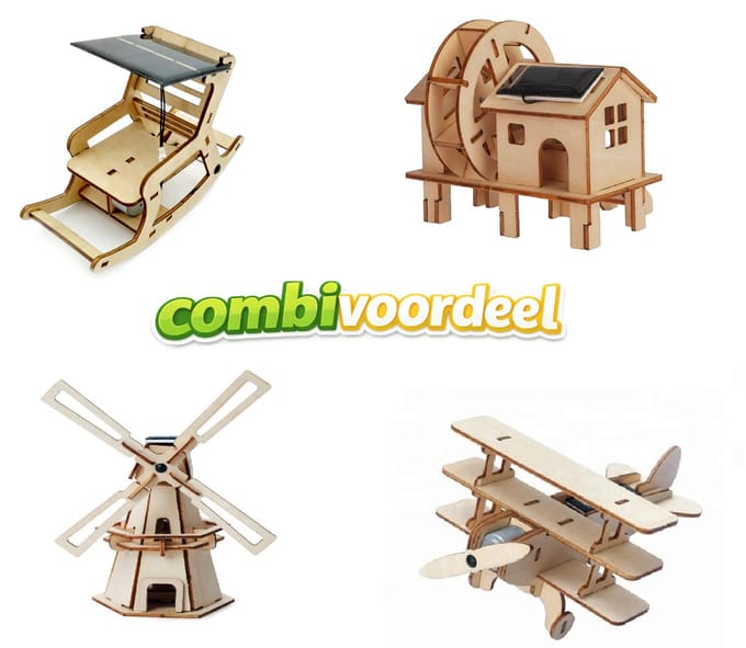 Combivoordeel bouwpakketten van hout op zonne-energie